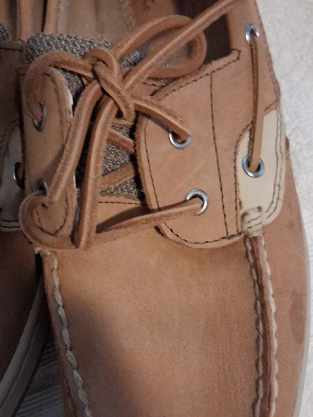 Aloha Island Brown and Cream Leather Boat Shoes